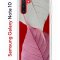 Чехол-накладка Samsung Galaxy Note 10 Kruche Print Pink and white