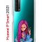 Чехол-накладка Huawei P Smart 2021 (594564) Kruche PRINT Pink Hair