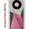 Чехол-накладка Huawei Mate 40 Pro Kruche Print Pink and white