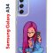 Чехол-накладка Samsung Galaxy A34 5G (637294) Kruche PRINT Pink Hair