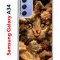 Чехол-накладка Samsung Galaxy A34 5G (637294) Kruche PRINT Котик с рыбками