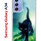 Чехол-накладка Samsung Galaxy A34 5G (637294) Kruche PRINT Черный кот