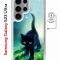 Чехол-накладка Samsung Galaxy S23 Ultra Kruche Print Черный кот