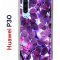 Чехол-накладка Huawei P30  (638392) Kruche PRINT Purple leaves