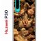Чехол-накладка Huawei P30  (638392) Kruche PRINT Котик с рыбками