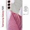 Чехол-накладка Samsung Galaxy S22 (638522) Kruche PRINT Pink and white