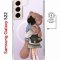 Чехол-накладка Samsung Galaxy S22 (638522) Kruche PRINT Девочка с мишкой