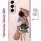 Чехол-накладка Samsung Galaxy S22 (638522) Kruche PRINT Девочка с мишкой