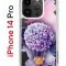 Чехол-накладка Apple iPhone 14 Pro (625958) Kruche PRINT Цветочный шар