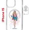 Чехол-накладка Apple iPhone 15 (641584) Kruche PRINT Fashion Girl