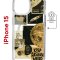 Чехол-накладка Apple iPhone 15 (641584) Kruche PRINT Стикеры Космос