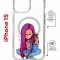 Чехол-накладка Apple iPhone 15 (641581) Kruche PRINT Pink Hair