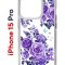 Чехол-накладка Apple iPhone 15 Pro (641588) Kruche PRINT Roses
