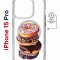 Чехол-накладка Apple iPhone 15 Pro (641589) Kruche PRINT Donuts