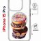 Чехол-накладка Apple iPhone 15 Pro (641582) Kruche PRINT Donuts
