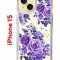 Чехол-накладка Apple iPhone 15 (641578) Kruche PRINT Roses