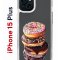 Чехол-накладка Apple iPhone 15 Plus (641587) Kruche PRINT Donuts