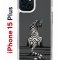 Чехол-накладка Apple iPhone 15 Plus (641587) Kruche PRINT Tiger