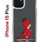 Чехол-накладка Apple iPhone 15 Plus (641587) Kruche PRINT Девочка с зонтом