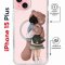 Чехол-накладка Apple iPhone 15 Plus (641579) Kruche PRINT Девочка с мишкой