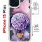 Чехол-накладка iPhone 15 Plus Kruche Magrope Print Цветочный шар