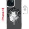 Чехол-накладка Apple iPhone 15 (641584) Kruche PRINT J-Cat