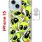 Чехол-накладка Apple iPhone 15 (641584) Kruche PRINT Инопланетянин