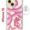 Чехол-накладка Apple iPhone 15 (641584) Kruche PRINT Розовая Пантера