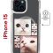 Чехол-накладка Apple iPhone 15 (641584) Kruche PRINT Коты