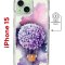 Чехол-накладка Apple iPhone 15 (641584) Kruche PRINT Цветочный шар