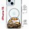 Чехол-накладка Apple iPhone 15 (641581) Kruche PRINT тигр первый снег