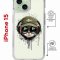 Чехол-накладка Apple iPhone 15 (641581) Kruche PRINT Кот в наушниках