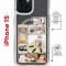 Чехол-накладка Apple iPhone 15 (641581) Kruche PRINT Коты-Мемы