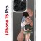 Чехол-накладка Apple iPhone 15 Pro (641588) Kruche PRINT Девочка с мишкой