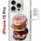 Чехол-накладка Apple iPhone 15 Pro (641589) Kruche PRINT Donuts
