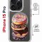 Чехол-накладка Apple iPhone 15 Pro (641582) Kruche PRINT Donuts