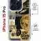 Чехол-накладка Apple iPhone 15 Pro (641582) Kruche PRINT Стикеры Космос