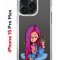 Чехол-накладка Apple iPhone 15 Pro Max (641577) Kruche PRINT Pink Hair