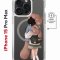 Чехол-накладка Apple iPhone 15 Pro Max (641585) Kruche PRINT Девочка с мишкой