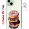 Чехол-накладка iPhone 15 Plus Kruche Magnet Print Donuts
