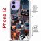 Чехол-накладка Apple iPhone 12  (598927) Kruche PRINT Комикс Паук