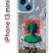 Чехол-накладка Apple iPhone 13 mini (606541) Kruche PRINT Jellyfish Green