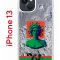Чехол-накладка Apple iPhone 13 (606542) Kruche PRINT Jellyfish Green