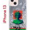 Чехол-накладка Apple iPhone 13 (606542) Kruche PRINT Jellyfish Green
