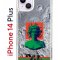 Чехол-накладка Apple iPhone 14 Plus (625954) Kruche PRINT Jellyfish Green