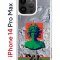 Чехол-накладка Apple iPhone 14 Pro Max (625953) Kruche PRINT Jellyfish Green