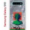 Чехол-накладка Samsung Galaxy S10 (580670) Kruche PRINT Jellyfish Green