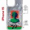 Чехол-накладка Apple iPhone 15 (641581) Kruche PRINT Jellyfish Green