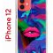 Чехол-накладка Apple iPhone 12  (588925) Kruche PRINT Poison Lips