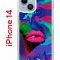 Чехол-накладка Apple iPhone 14  (625957) Kruche PRINT Poison Lips